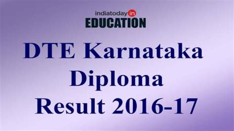 DTE Karnataka Diploma Result 2016.